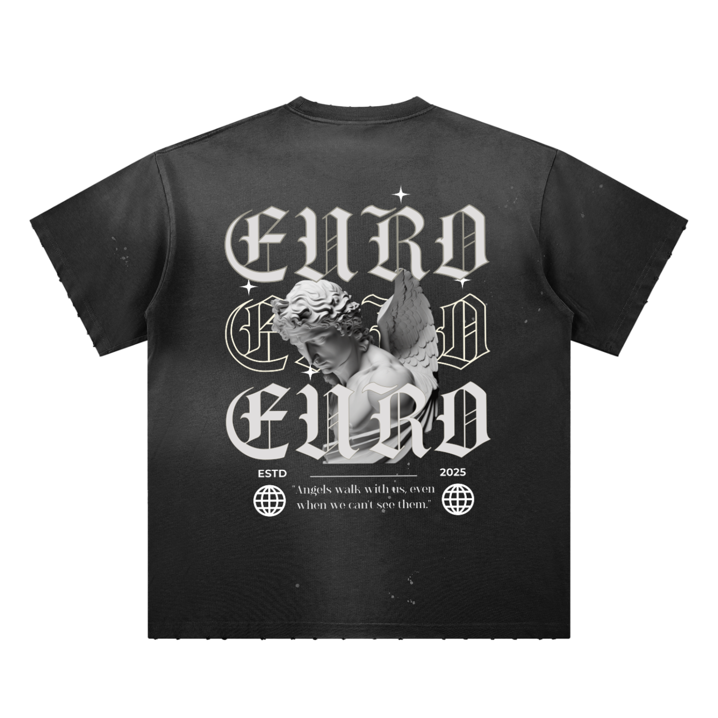 Hand-Frayed Sunfade Paint Splatter T-Shirt
