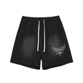 Sun Fade Raw Edge Cotton Shorts